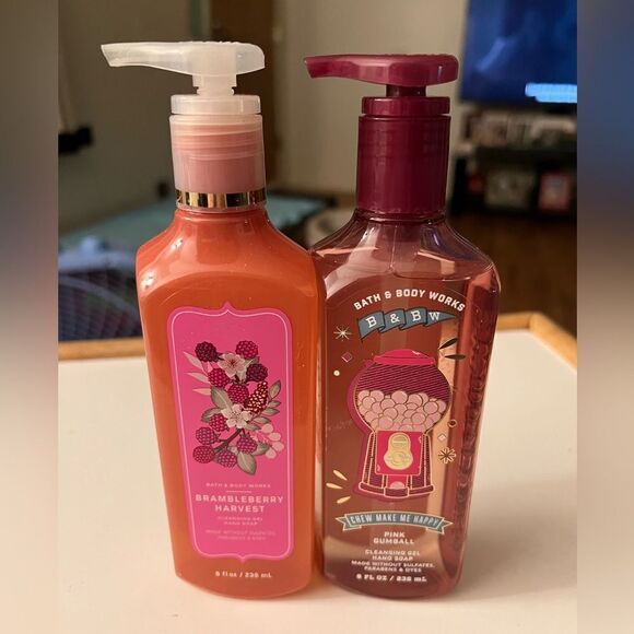 BBW Gel Hand Soap Bundle Brambleberry Harvest & Pink Gumball 8 oz - Picture 1 of 6